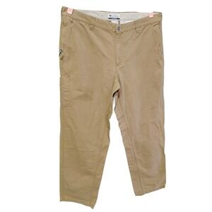 Men's Columbia Khaki Slacks Size 36x32 Cotton Casual Work Pants Christmas‎